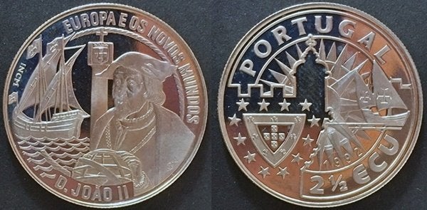 Portugal 2,5 ecu 1992 D. Joao II, Verzenden, Overige materialen, Buitenland