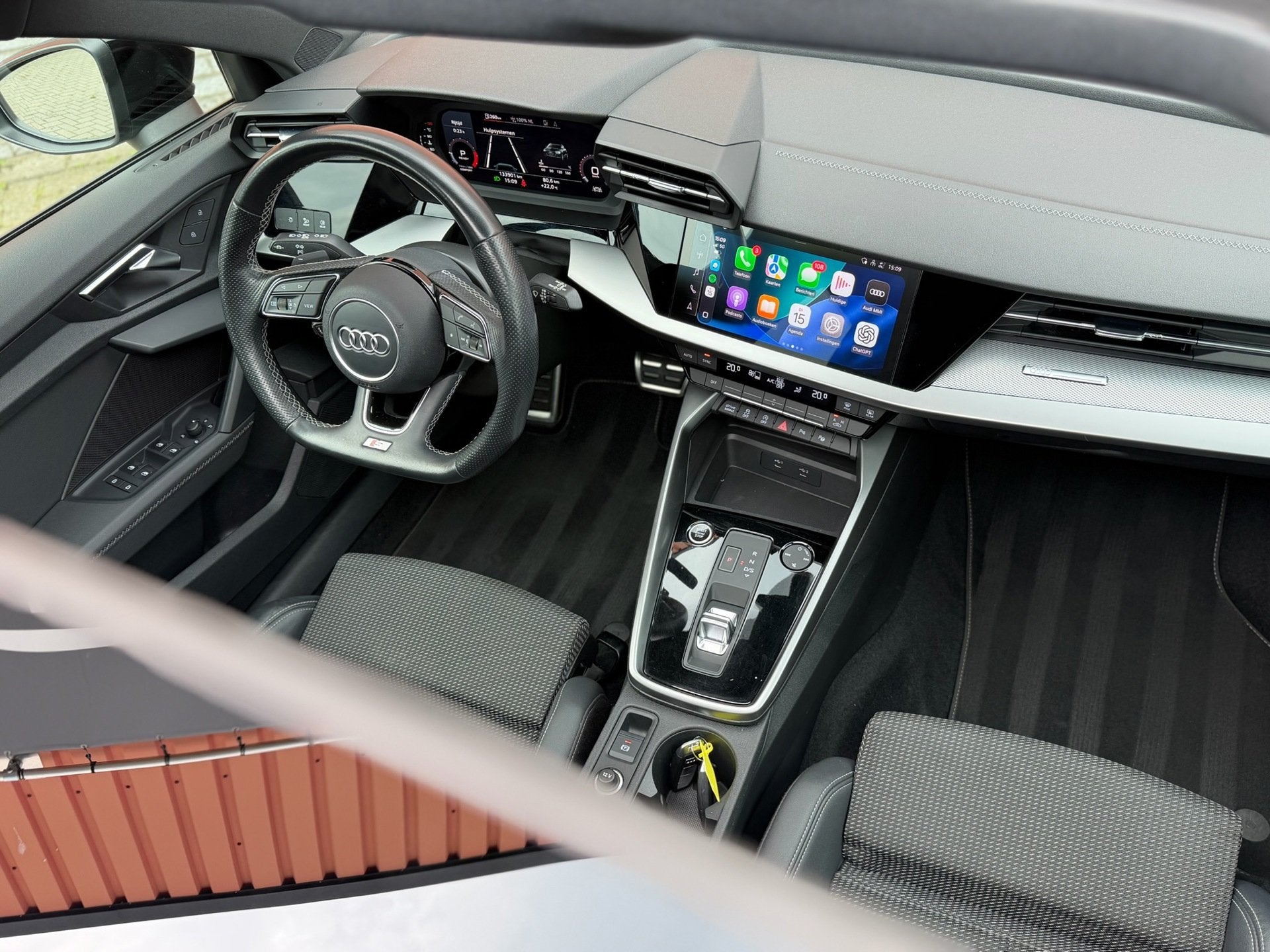 Audi A3 Sportback 35 TFSI 3x S-Line Pano Camera 19"RS Maxton, Auto's, Dealer onderhouden, Zwart, 4 cilinders, 150 pk