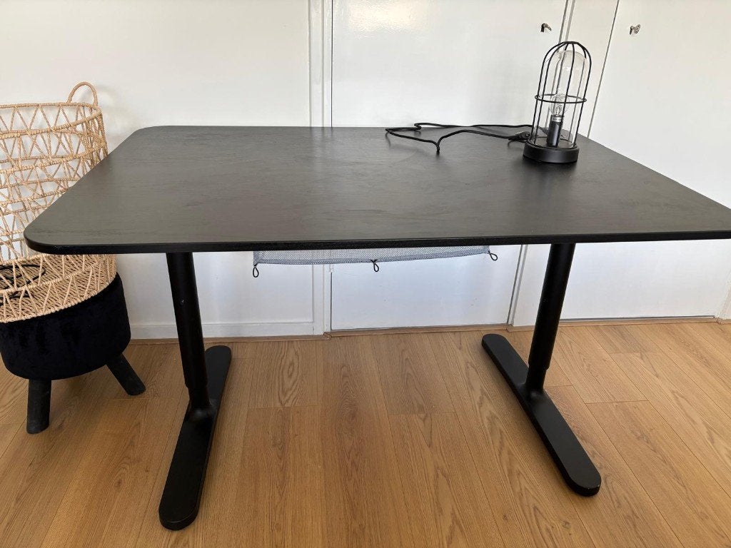 Bureau Zwart  Ikea  Metaal /Hout, Ophalen, Zwart, 120 cm, Metaal