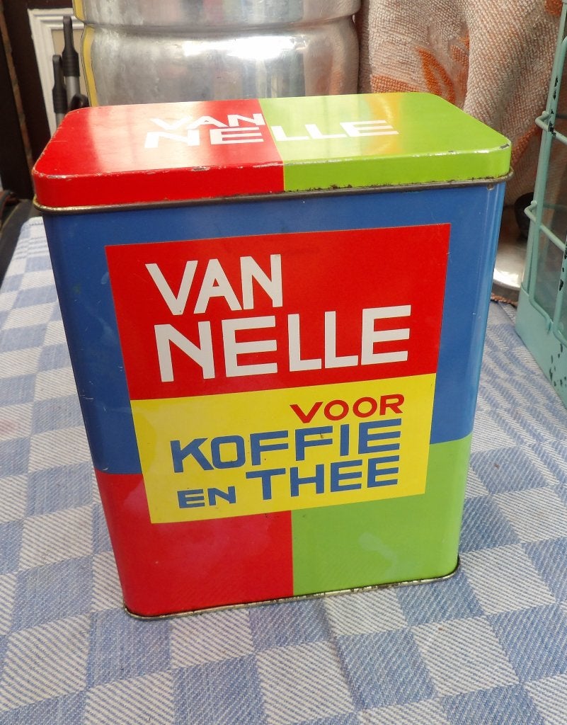 koffieblik/ bewaardoos koffie/ Van Nelle/ theeblik, Ophalen of Verzenden, Gebruikt, Koffie, Van Nelle