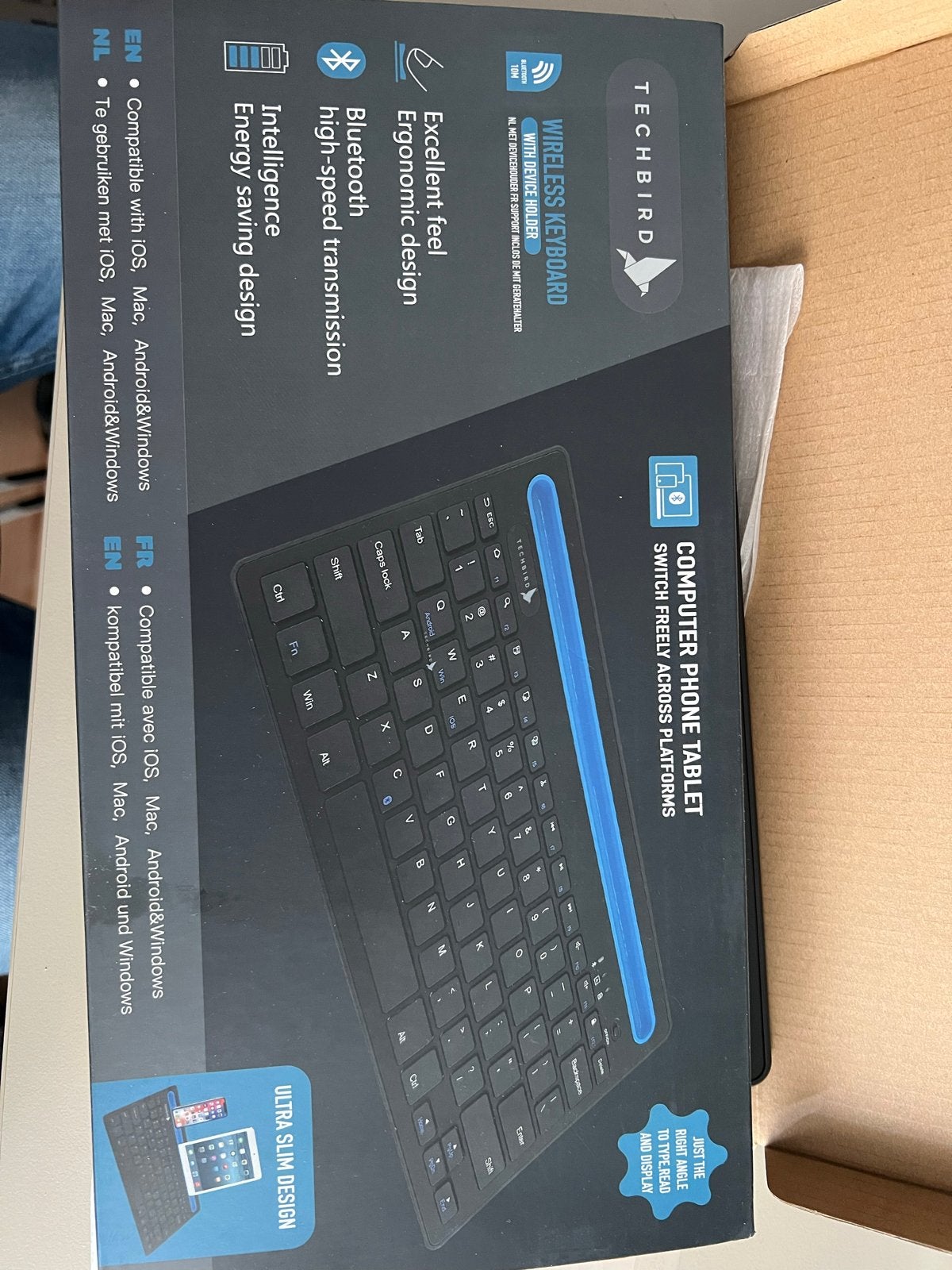 Techbird Draadloos Toetsenbord - Compact & Universeel, Computers en Software, Nieuw, Ophalen of Verzenden, Draadloos, Qwerty