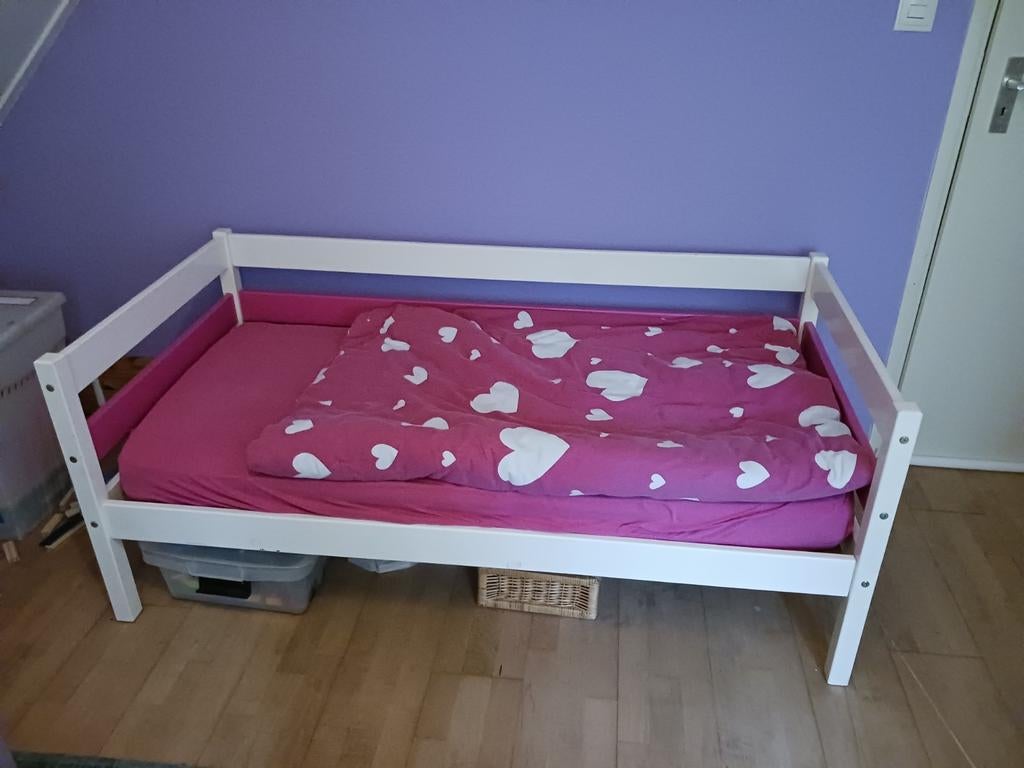 Leuk kleuterbed met matras, Ophalen, 140 tot 160 cm, 70 tot 85 cm