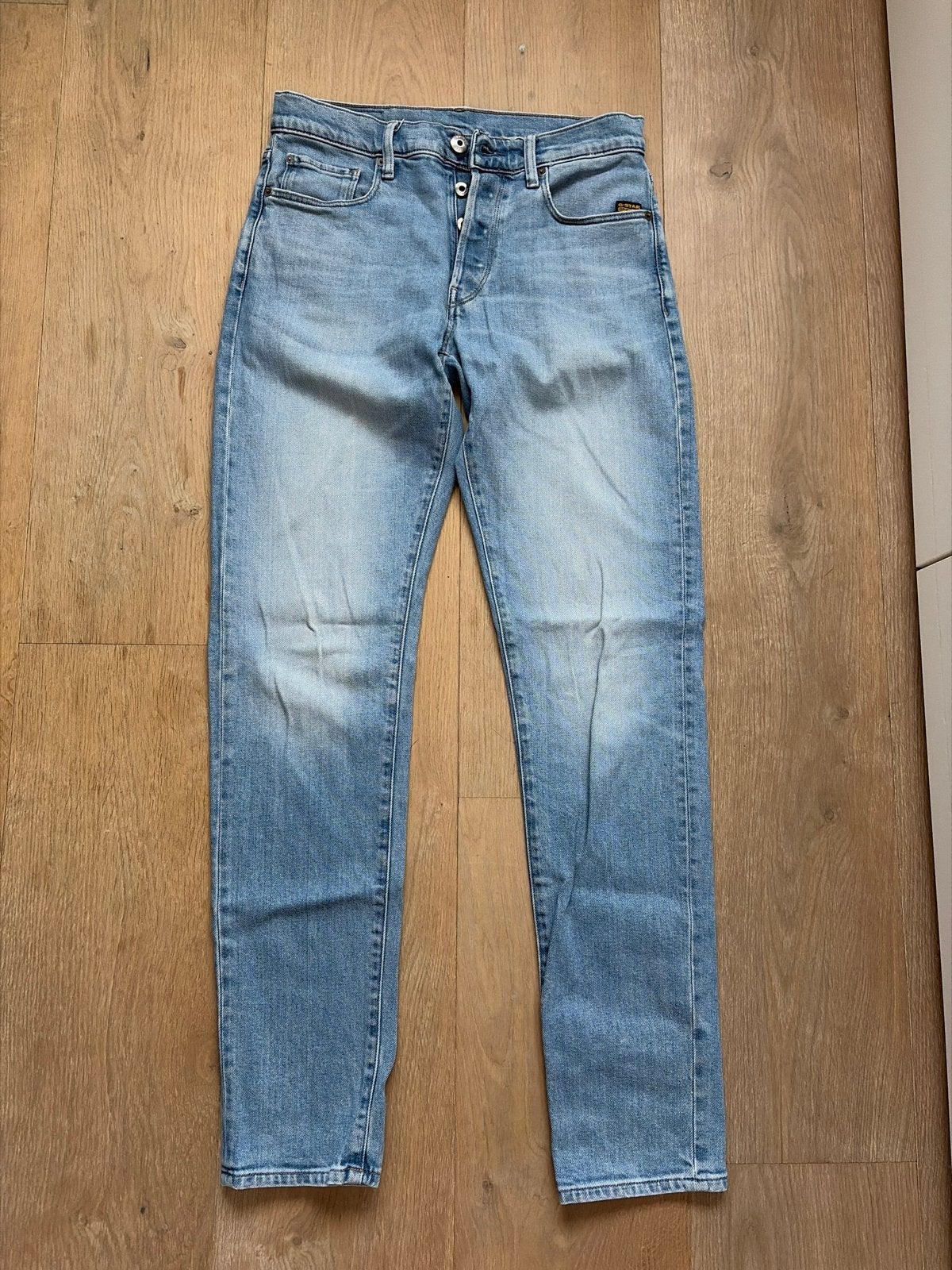 G-Star RAW 3301 Slim Jeans W30 L34 - Lichtblauw, Ophalen of Verzenden, Zo goed als nieuw, Blauw, W32 (confectie 46) of kleiner
