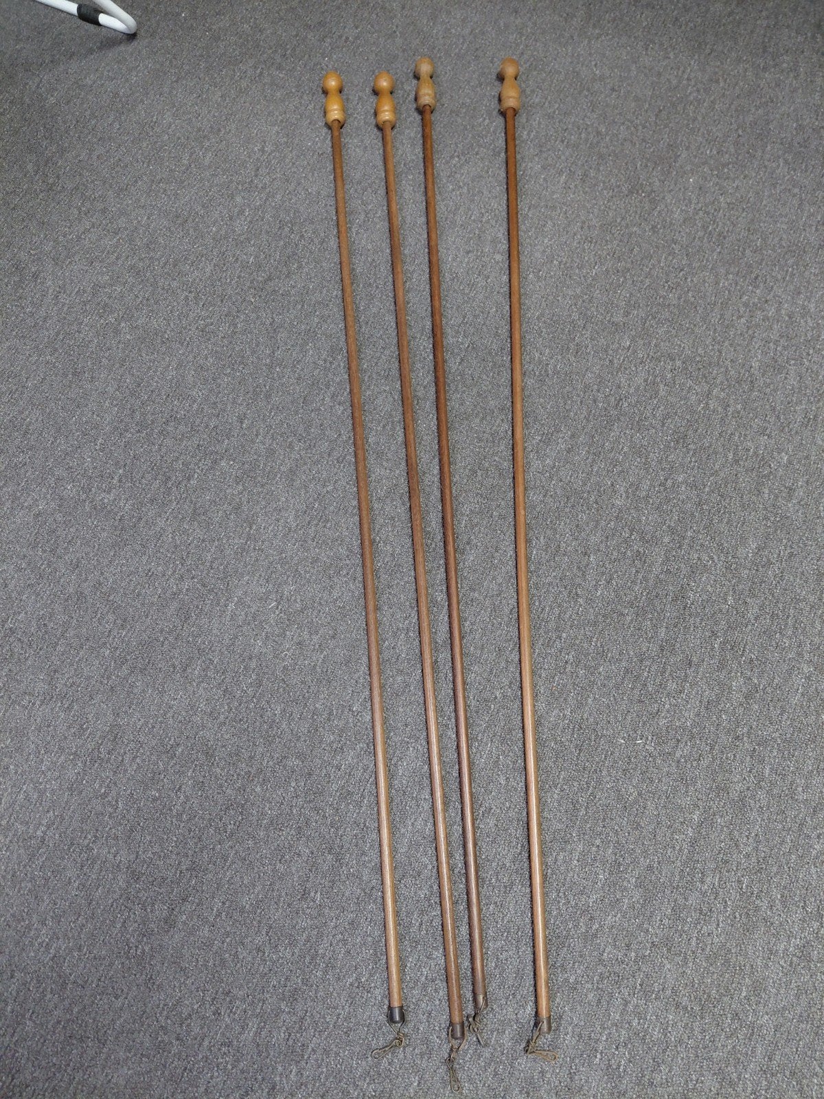 4 houten trekstangen voor gordijnen 120 cm., Ophalen