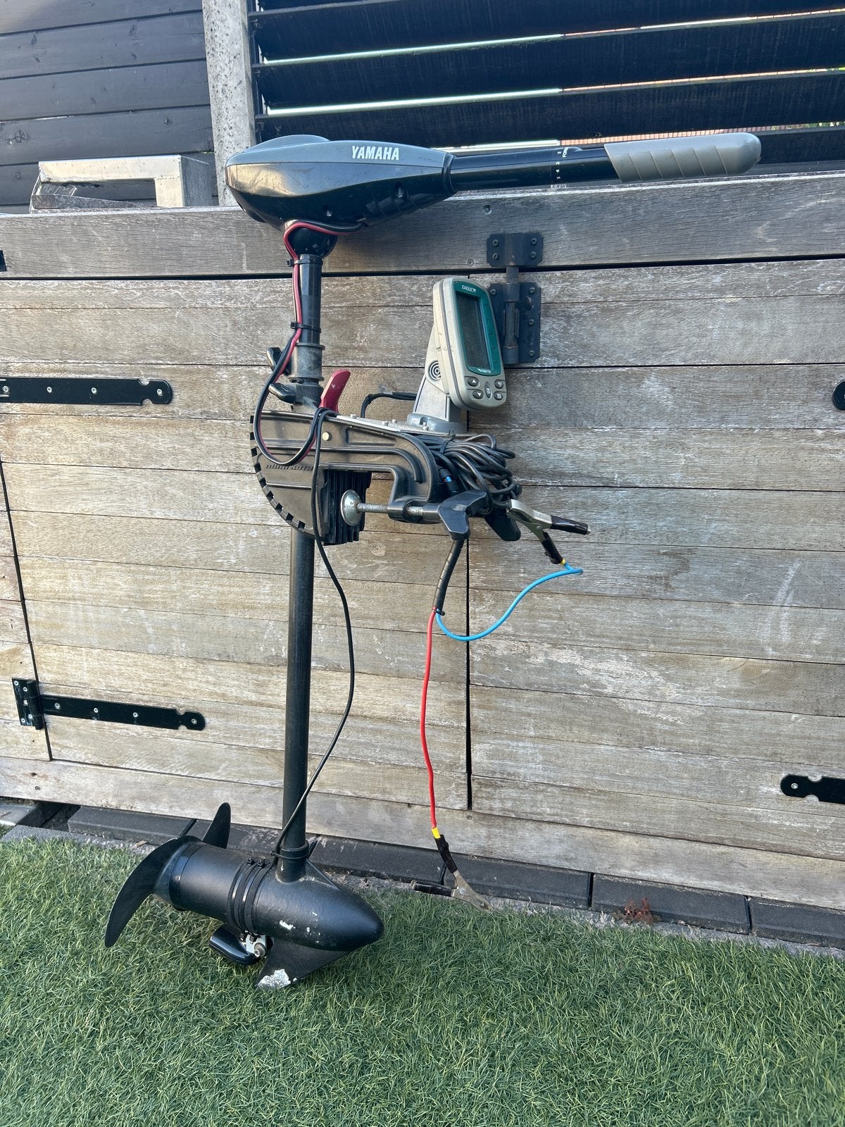 Minn kota Yamaha M-12 elektromotor met Eagle Cuda 128, Watersport en Boten, Ophalen, Gebruikt