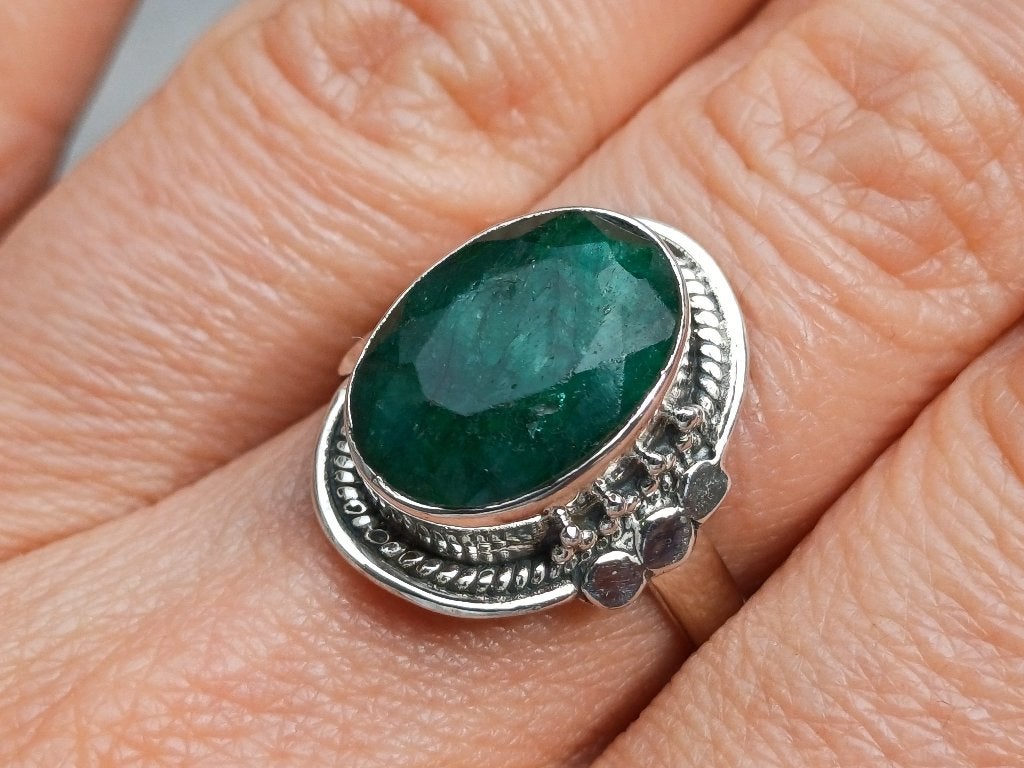 Vanoli 925 zilveren ring met ruwe smaragd maat 17,75, Sieraden, Tassen en Uiterlijk, Daiva1973@hotmail.com, Vanoli, Amsterdam