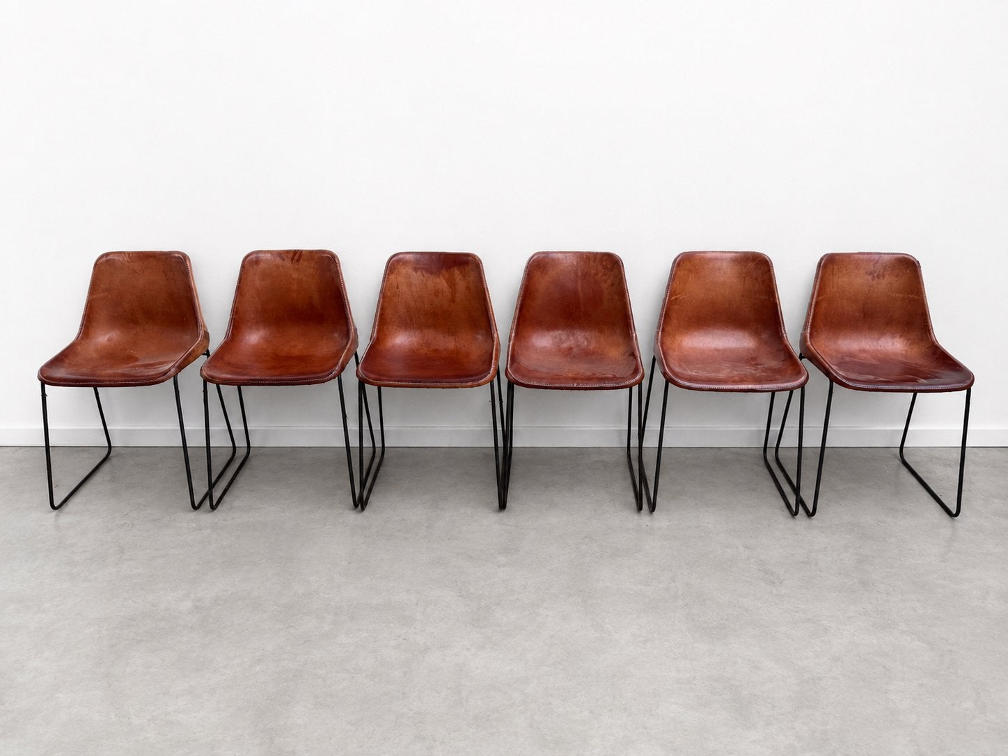 6x Sol y Luna 'Giron' eetkamerstoelen., Bruin, Leer, Ophalen of Verzenden, Zo goed als nieuw