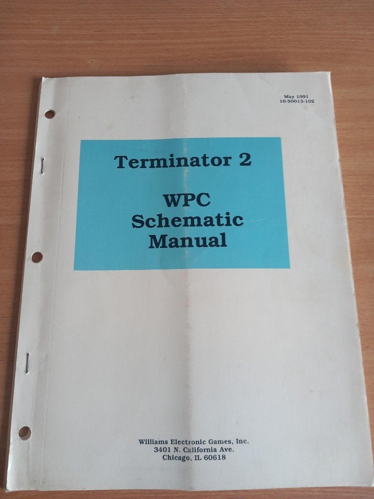schema's terminator 2, Ophalen, Gebruikt, Onderdeel of Defecte kast, Williams