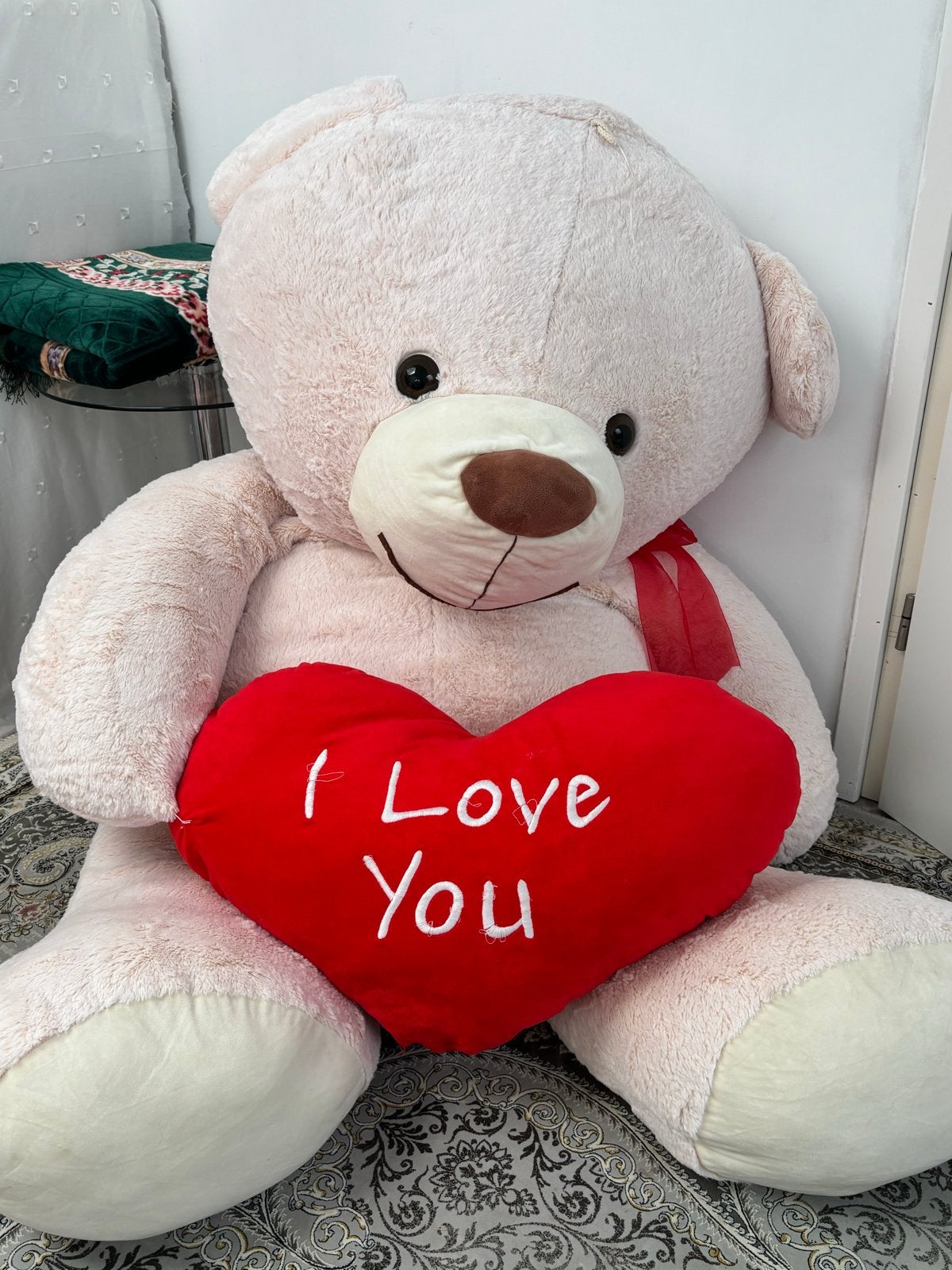 Grote knuffelbeer met 'I Love You' hart, Kinderen en Baby's, Speelgoed | Knuffels en Pluche, Ophalen, Beer, Zo goed als nieuw