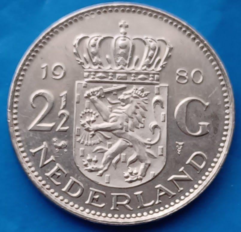 2 1/2 gulden 1980 - Juliana, Postzegels en Munten, Verzenden, Koningin Juliana, 2½ gulden, Losse munt