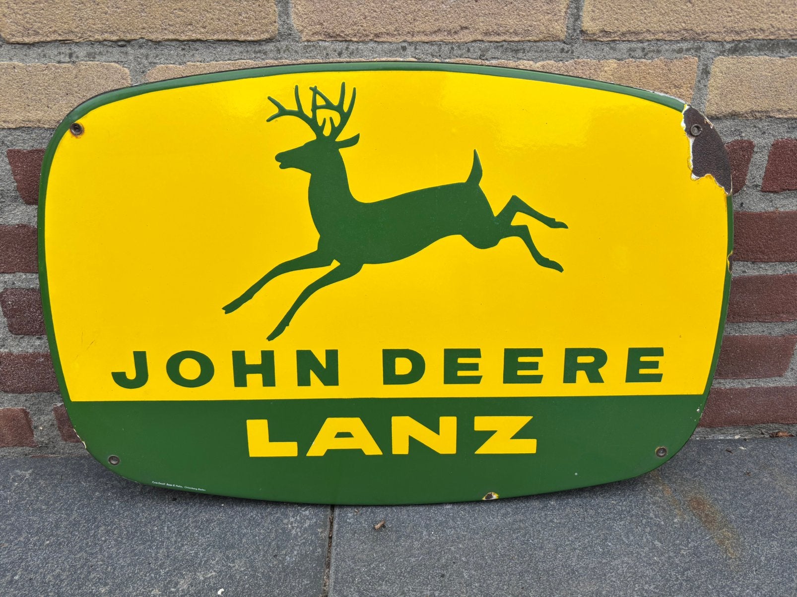 John Deere Lanz Emaille Reclamebord, Ophalen, Gebruikt, Reclamebord