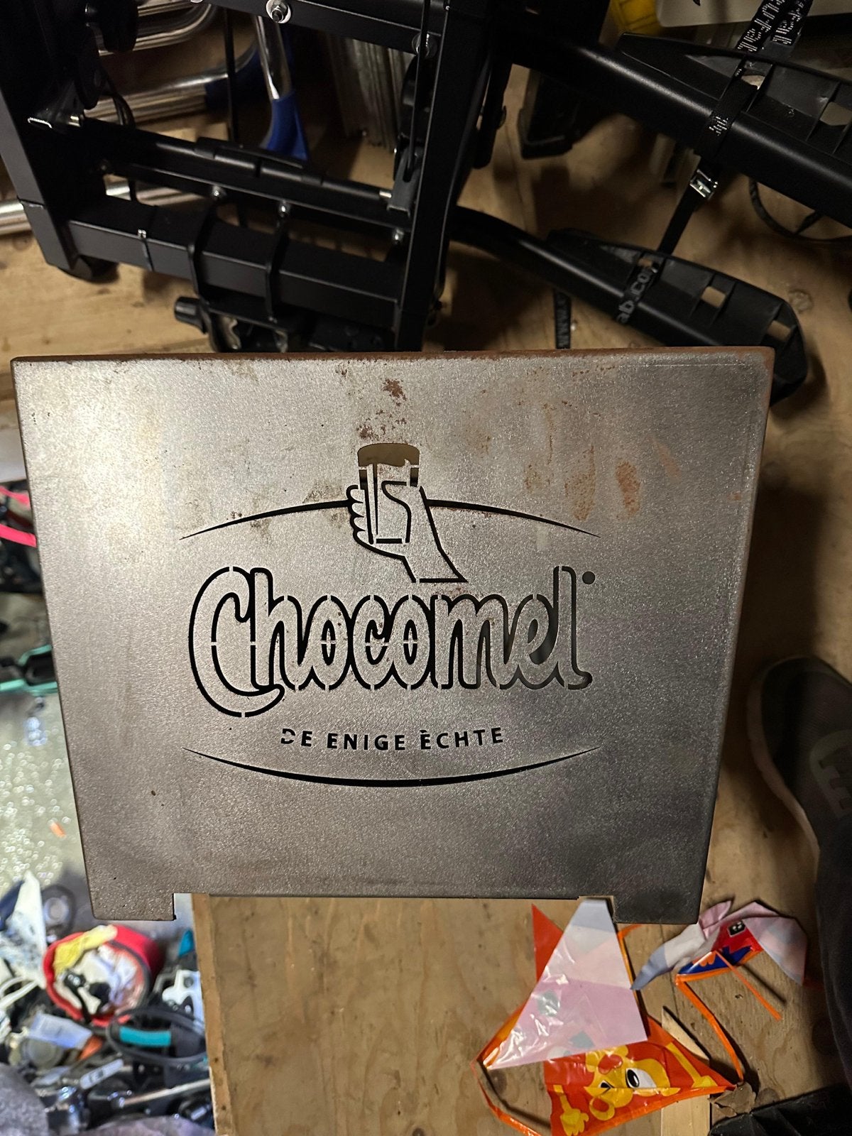 Chocomel vuurkorf, Ophalen, Metaal, Industrieel, Gebruikt