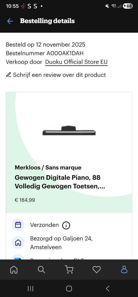 Digitale piano met 88 gewogen toetsen, Zwart, Digitaal, Ophalen of Verzenden, Zo goed als nieuw