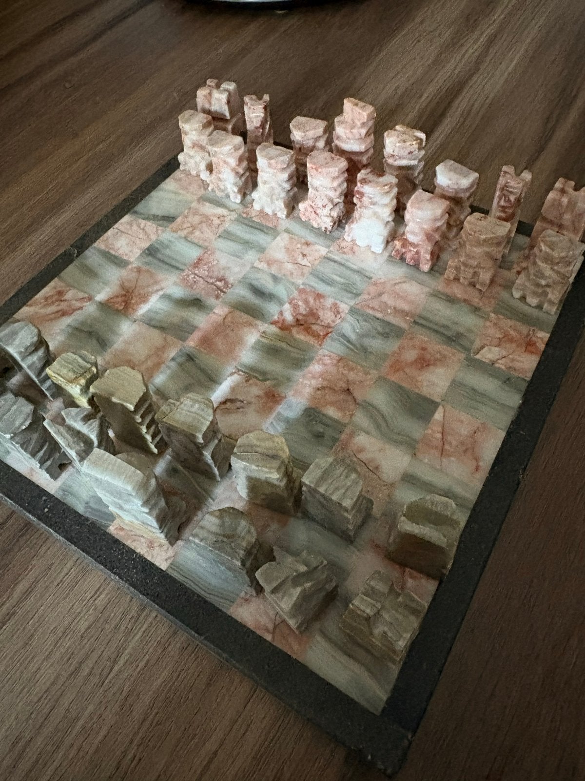 Uniek marmeren schaakspel - Handgemaakt, Een of twee spelers, Ophalen of Verzenden, Zo goed als nieuw