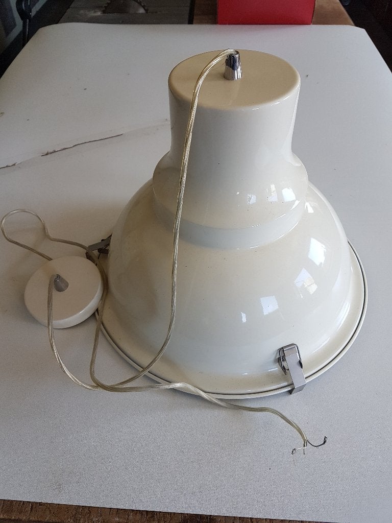 industrie look, hanglamp met glazen afdekplaat onderkant, Ophalen of Verzenden, Zo goed als nieuw, Glas, E27 (groot)