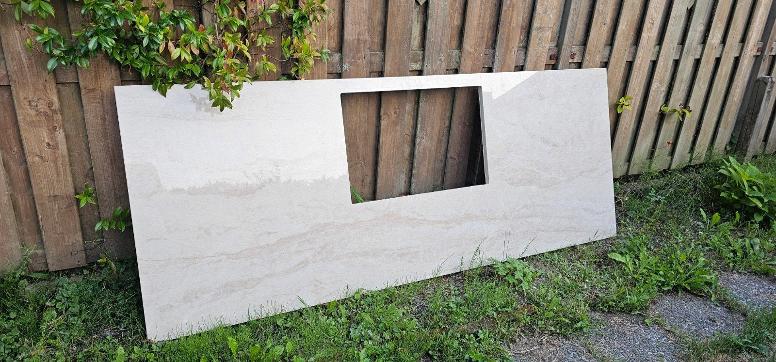 Dekton Beige marmer keukenblad - 246 x 95,5, Ophalen, Minder dan 50 cm, 200 cm of meer, Beige