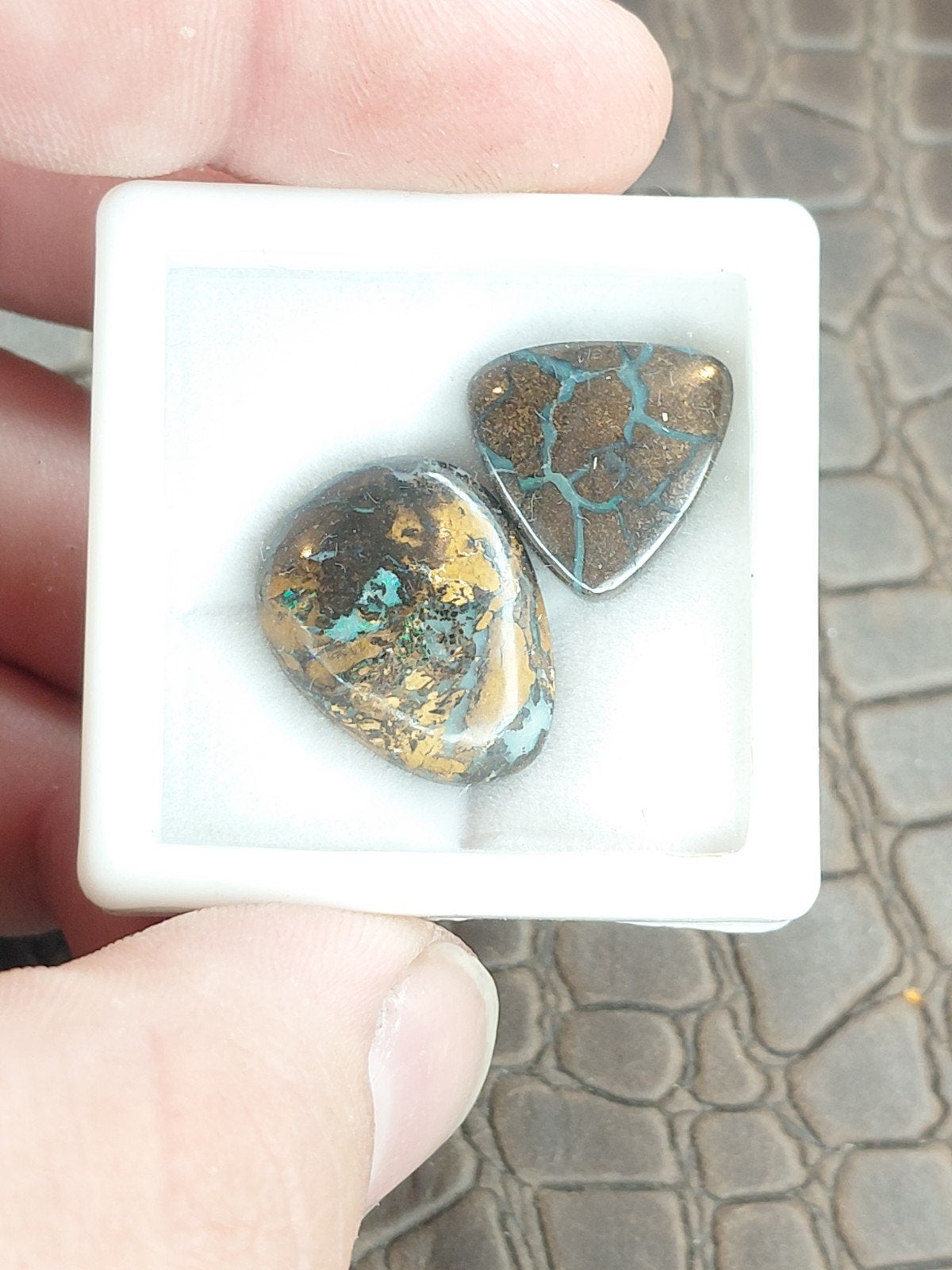2 vrije vorm geslepen boulder opaal cabochon goudsmid, Ophalen of Verzenden, Nieuw