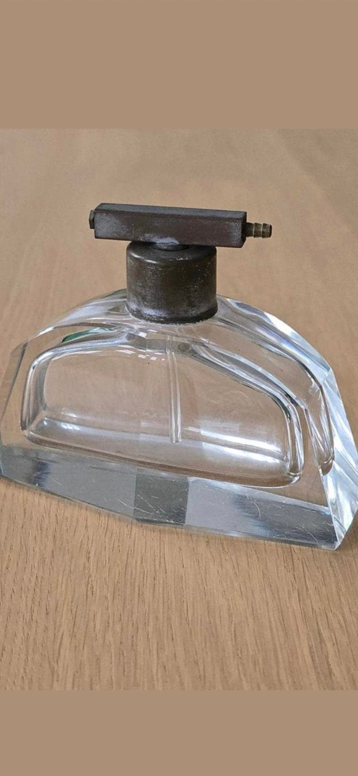 Antieke Art Deco Kristallen parfumfles parfumverstuiver €29, Antiek en Kunst, Ophalen of Verzenden