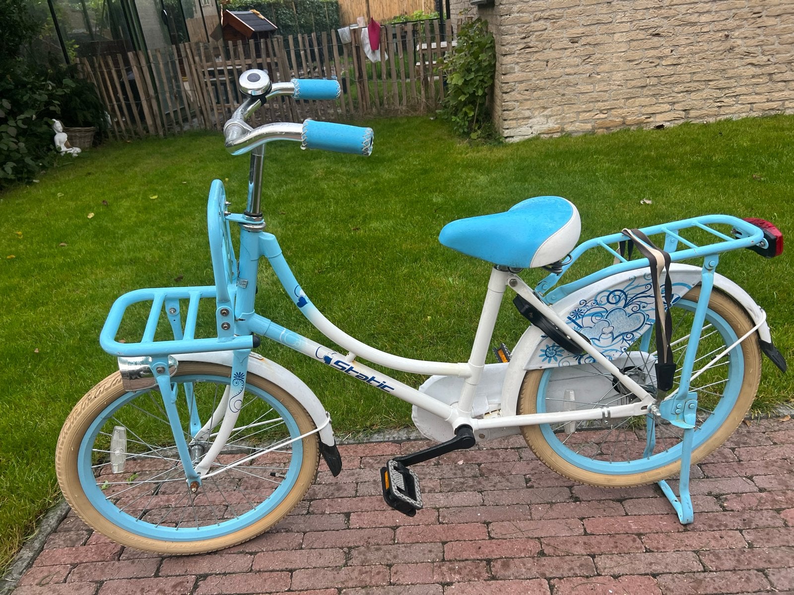Static kinderfiets 20 inch met voordrager, Fietsen en Brommers, Ophalen, Terugtraprem, Gebruikt, Handrem
