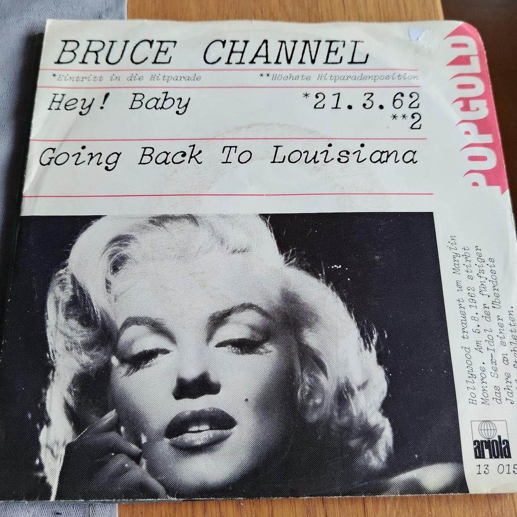 Bruce Channel - Hey! Baby / Going Back To Louisiana Single, Gebruikt, 7 inch, Single, Ophalen of Verzenden