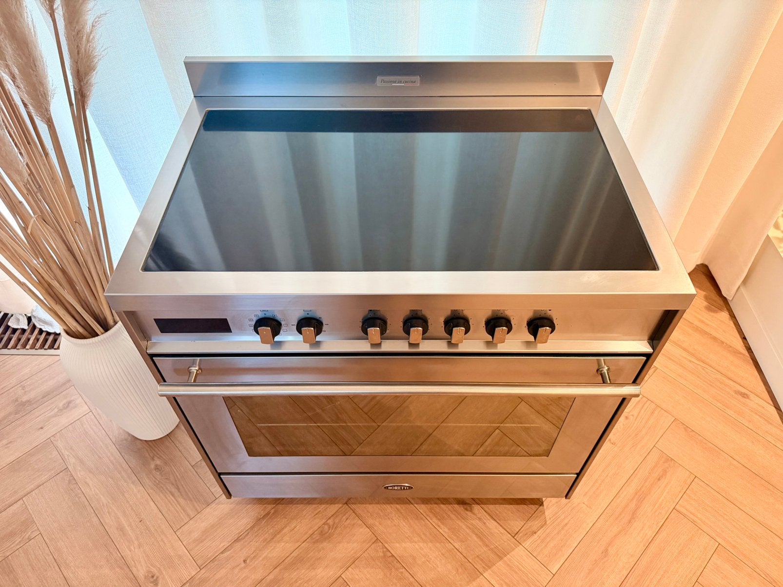 Boretti 90cm Inductie Fornuis – 5 Zones – met Garantie, Witgoed en Apparatuur, Ophalen, Zo goed als nieuw, Inbouw, Inductie