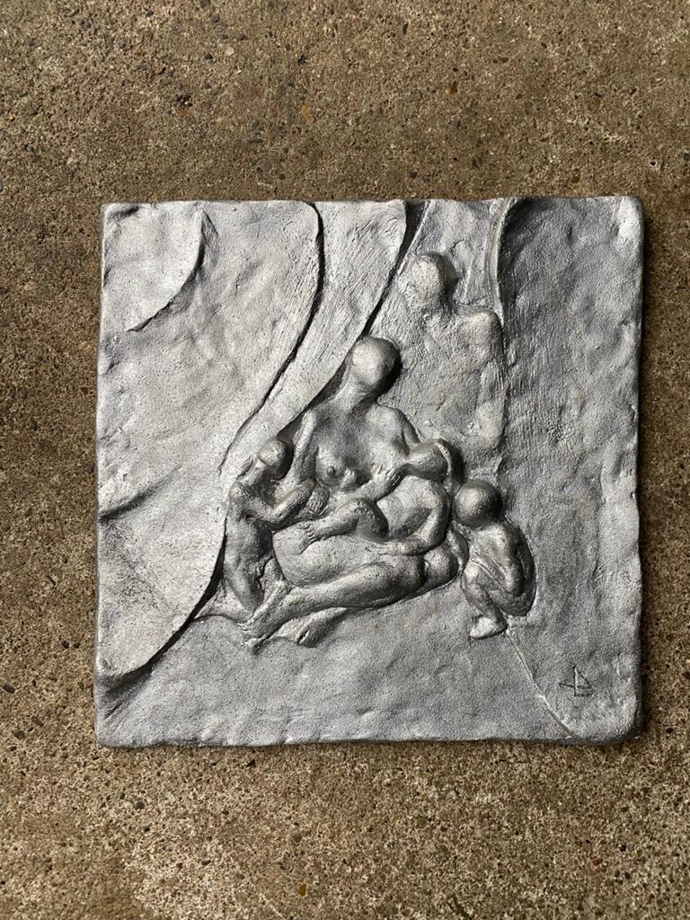 Wandsculptuur Sommer van Leonhard Eder, Metaal, Duitsland, Vintage, Onbekend