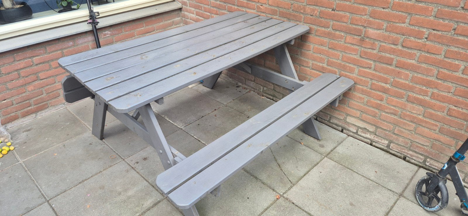 stevige picknicktafel, Ophalen, Rechthoekig, Hout, Inklapbaar