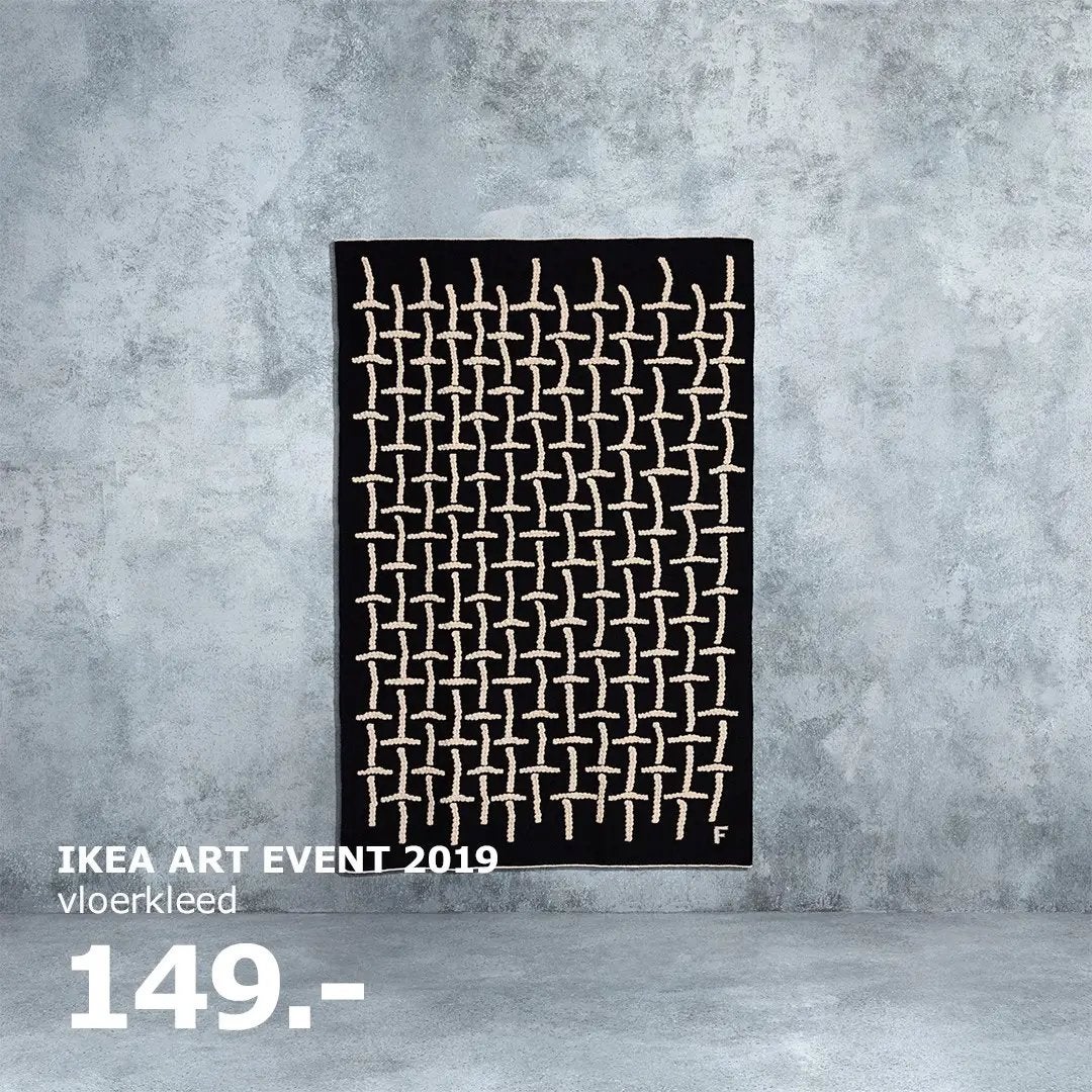 IKEA Art Event Vloerkleed Filip Pagowski 133x195cm, 100 tot 150 cm, Zwart, Nieuw, Ophalen of Verzenden