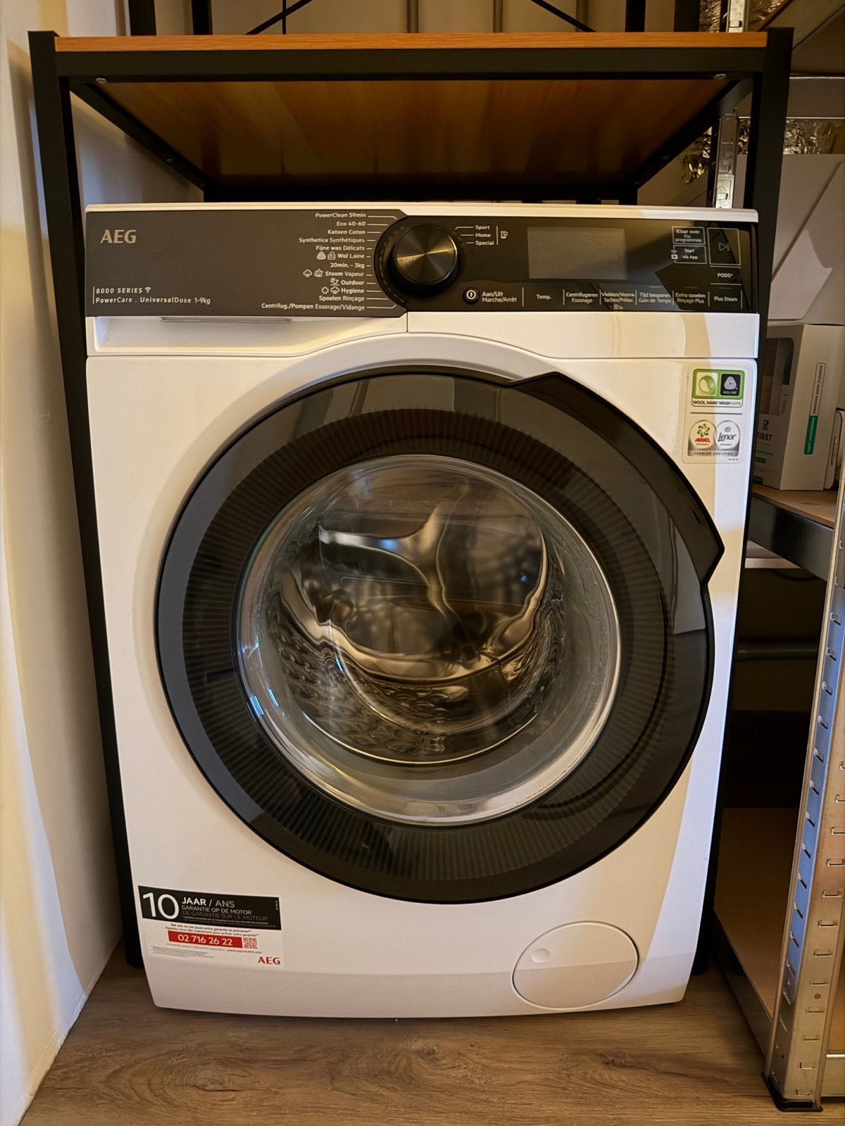 AEG 8000 Serie PowerCare Wasmachine - Zo goed als nieuw, Ophalen, 1200 tot 1600 toeren, 8 tot 10 kg, Zo goed als nieuw
