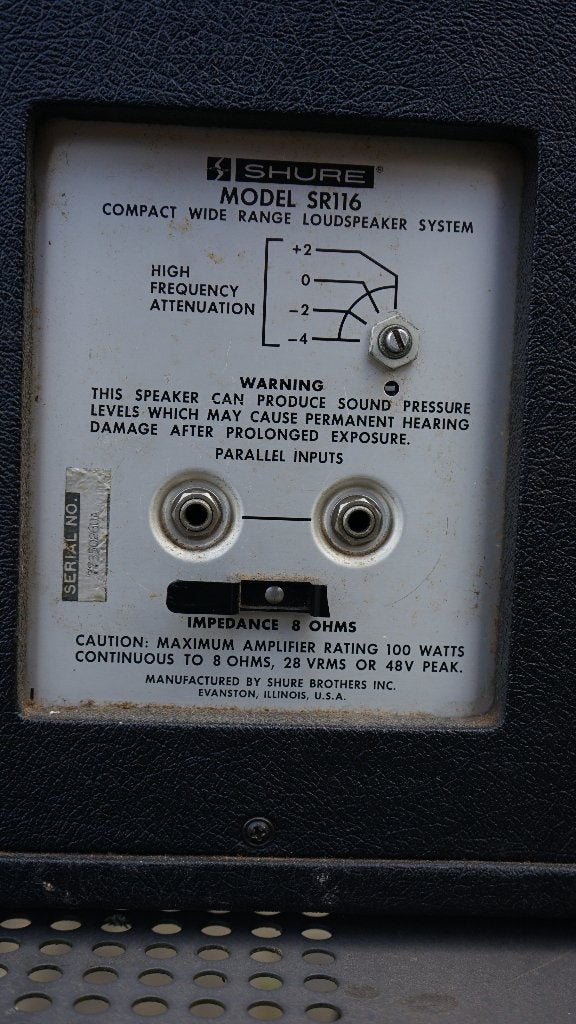 Te Koop: Paar Shure speakers - € 200,-, Gebruikt, Speakerset, 60 tot 120 watt, Ophalen