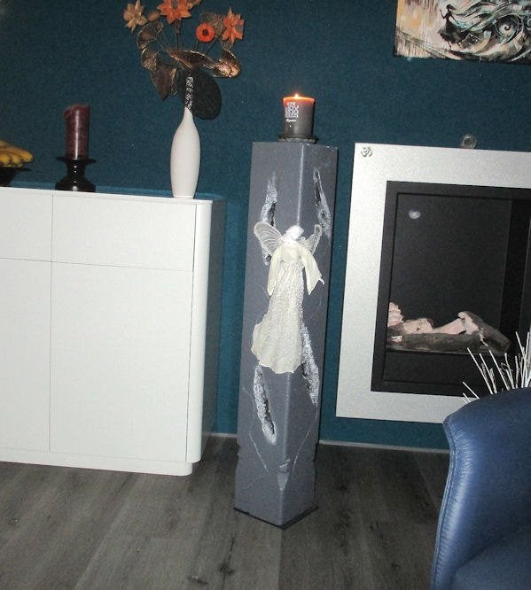 Powertex kandelaar - engel zuil - kaars of theelicht houder, Ophalen, Overige materialen, Overige stijlen, Nieuw