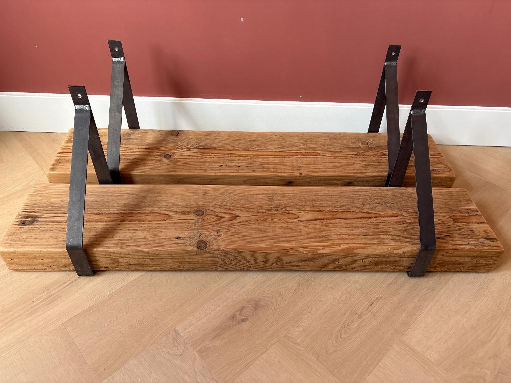 Stoere eikenhouten boekenplanken, Huis en Inrichting, Ophalen, Zo goed als nieuw