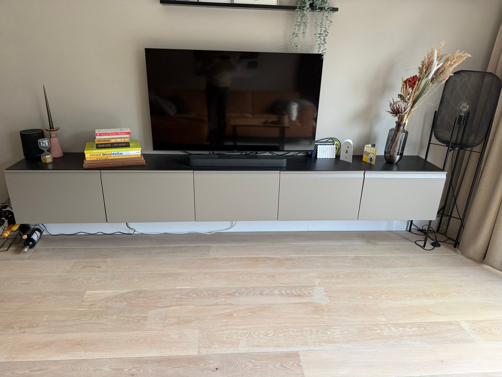 IKEA Besta TV Meubel | Donkerbruin & Beige, Ophalen, Gebruikt, 200 cm of meer, Minder dan 100 cm