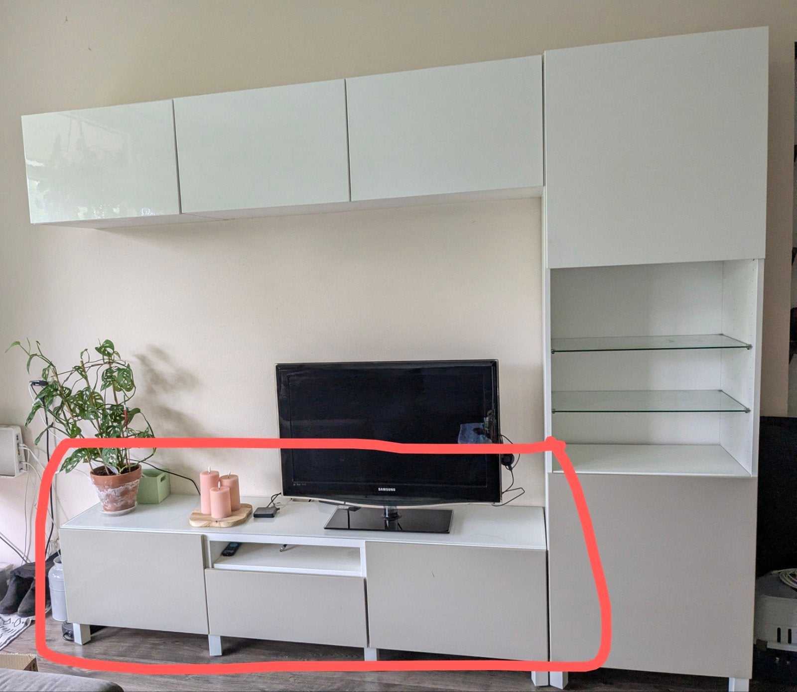 TV meubel van serie besta Ikea, 150 tot 200 cm, Ophalen of Verzenden, Zo goed als nieuw, Minder dan 100 cm
