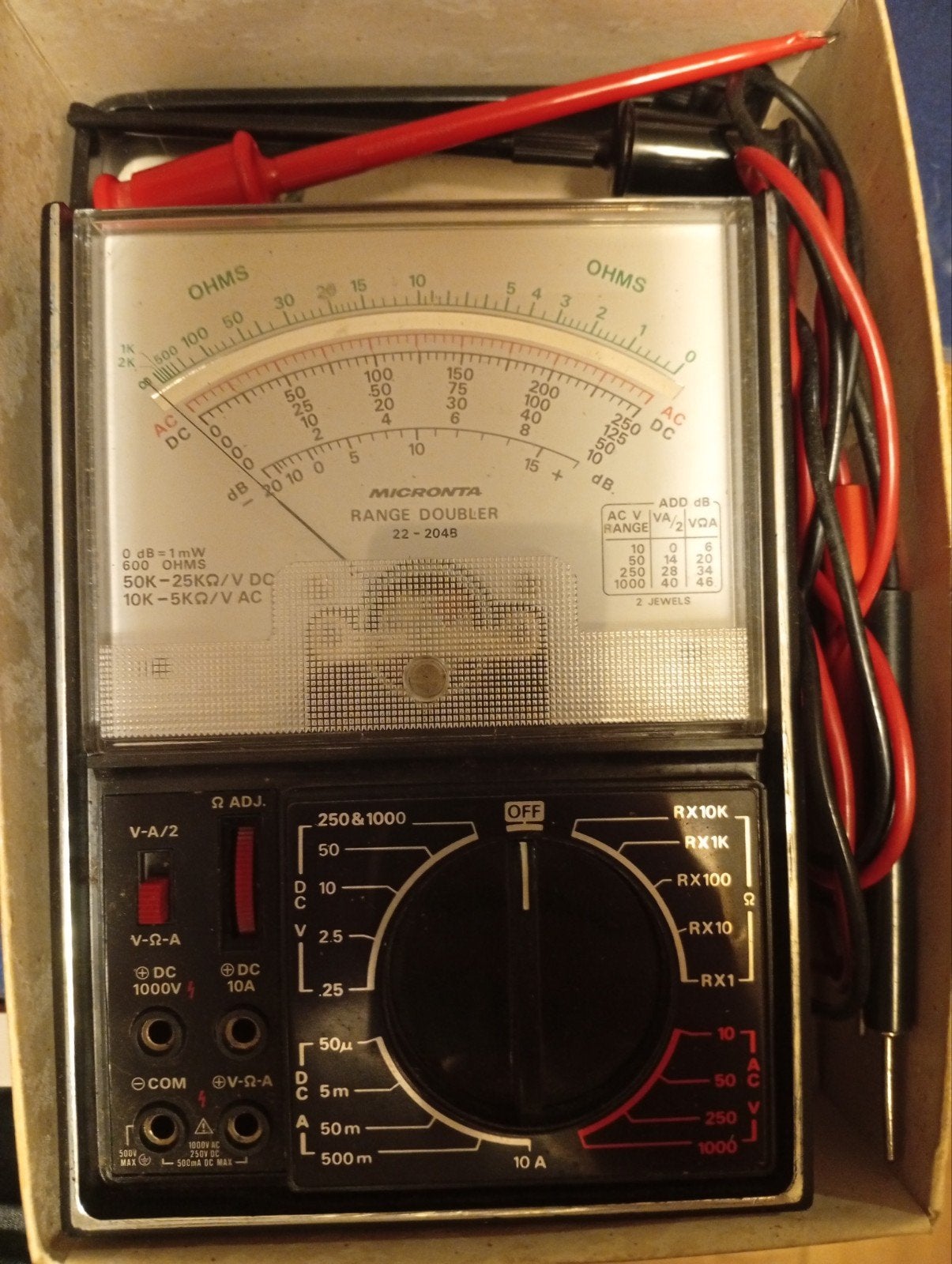 Micronta 50.000 Ohm/Volt Multimeter met dubbel meetbereik, Ophalen of Verzenden, Multimeter