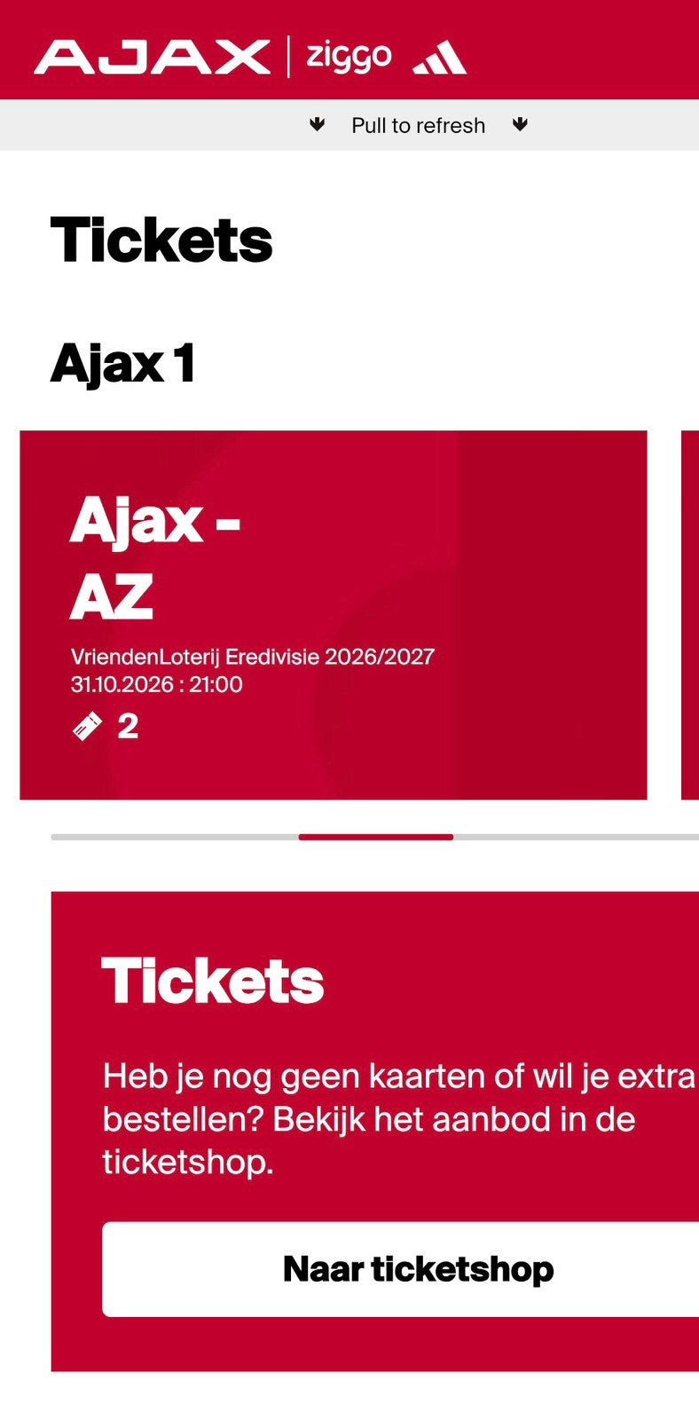 2 tickets Ajax-AZ vak 114, Losse kaart, Twee personen, Oktober