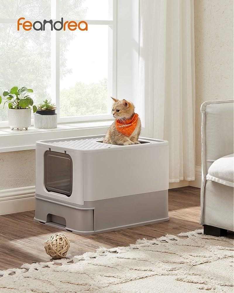 Feandrea Kattentoilet, kattentoilet, met deksel uitneembaar, Dieren en Toebehoren, Katten-accessoires, Ophalen of Verzenden