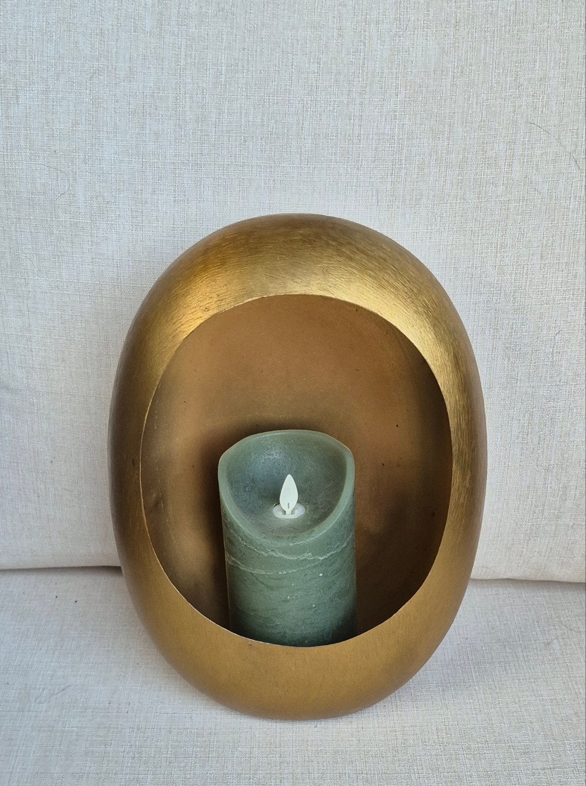 EGGs waxilichthouder, Ophalen of Verzenden, Zo goed als nieuw, Metaal, Goud