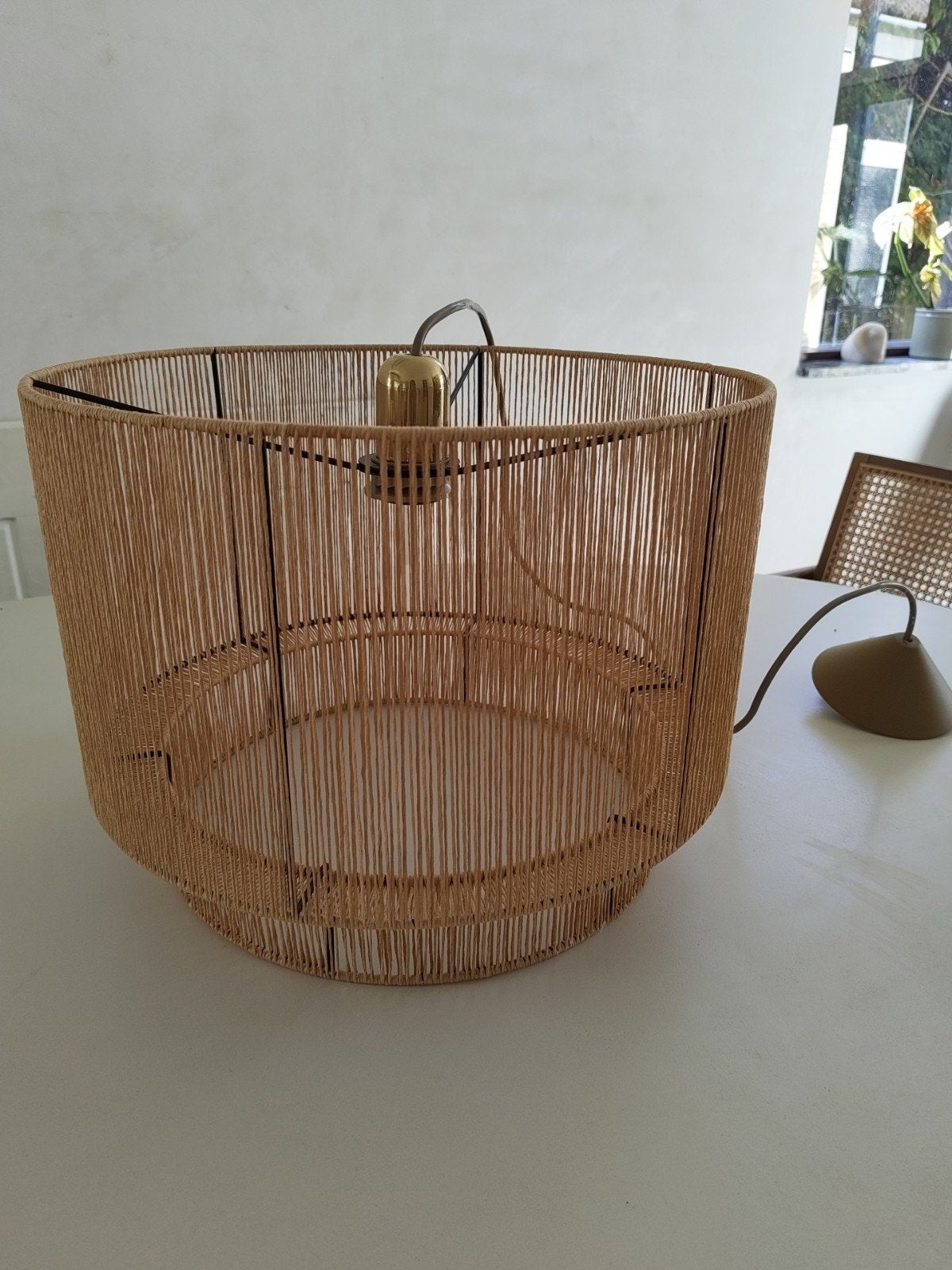 kwantum hanglamp naturel geweven papier NIEUW, Huis en Inrichting, Ophalen of Verzenden, Nieuw, Metaal, Scandi japandi ibiza