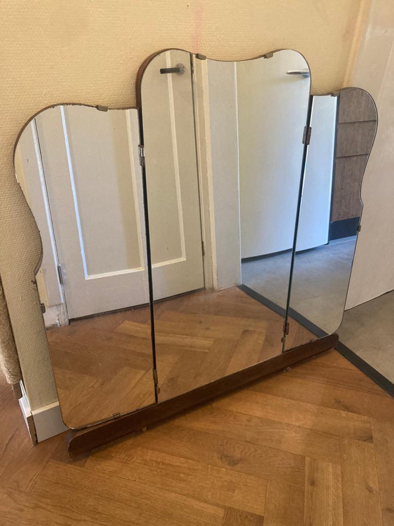 Vintage antiek kapspiegel spiegels, Ophalen, Overige vormen, 50 tot 100 cm, Minder dan 100 cm