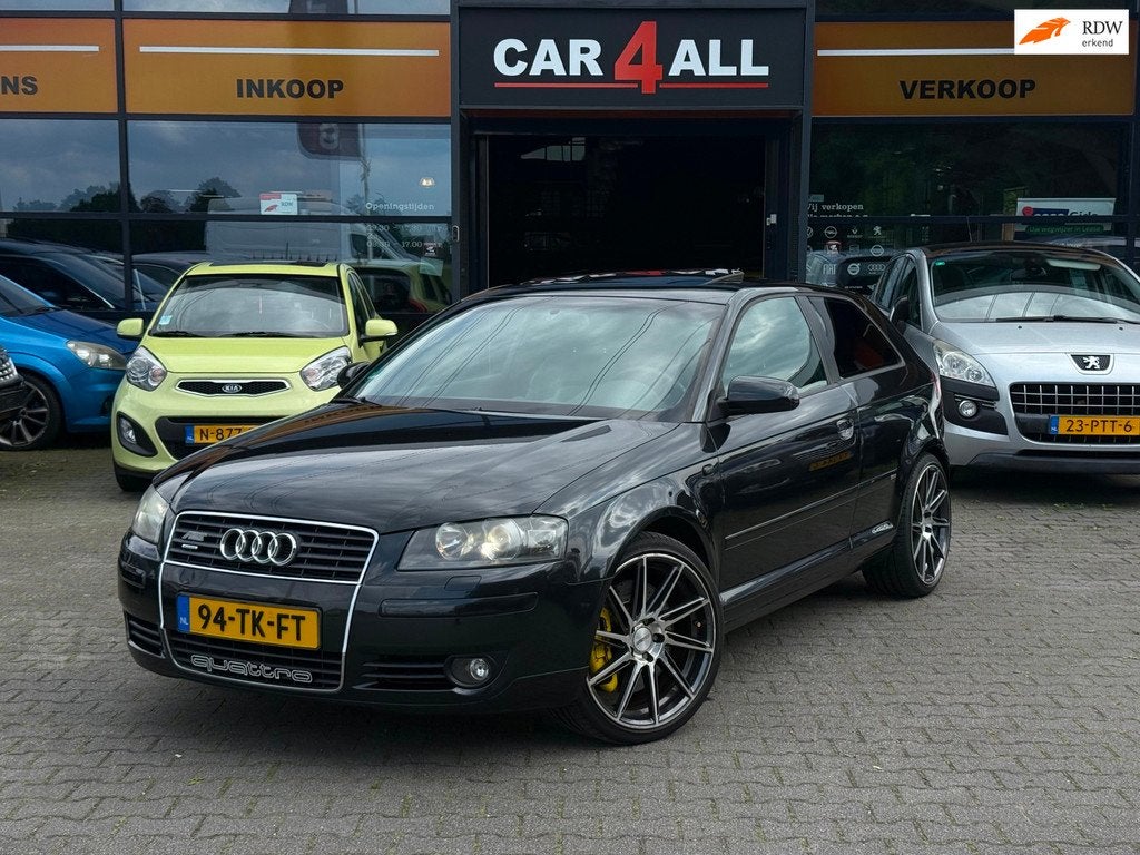 Audi A3 3.2 quattro Ambition DAKJE/LEDER/ABT/STLVRM/NAVI/XEN, Auto's, Audi, Automaat, Gebruikt, Zwart, 3189 cc