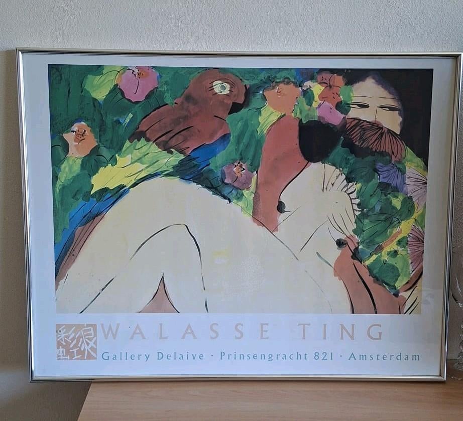 Walasse Ting Poster - Gallery Delaive Amsterdam, Antiek en Kunst, Kunst | Schilderijen | Abstract, Ophalen