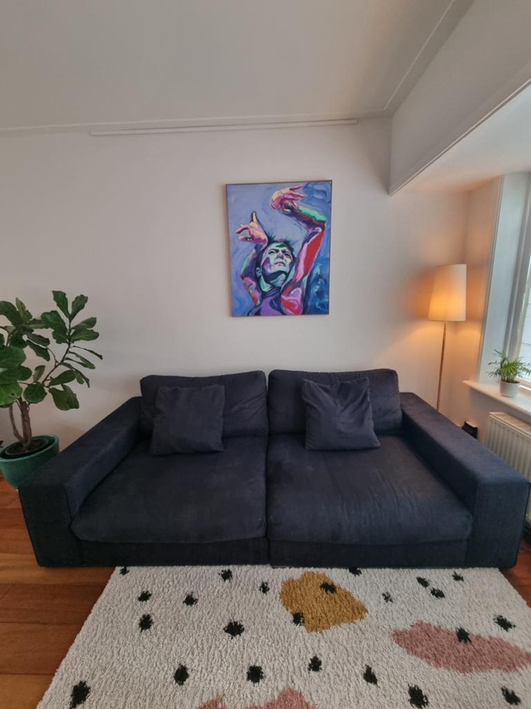 Loungebank donkerblauw, Ophalen, Zo goed als nieuw