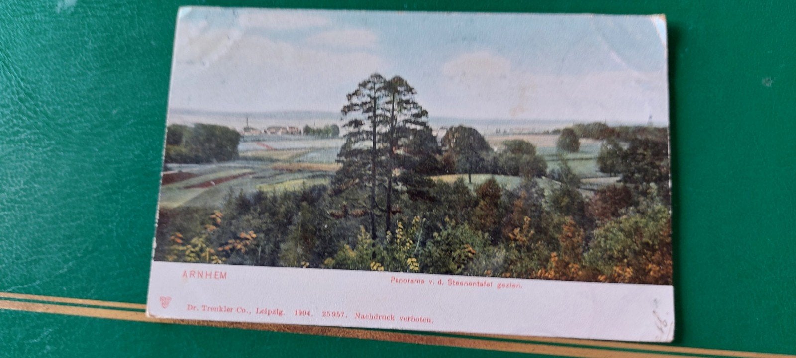 Arnhem Stenentafel panorama., Ophalen of Verzenden, Voor 1920, Gelopen, Gelderland