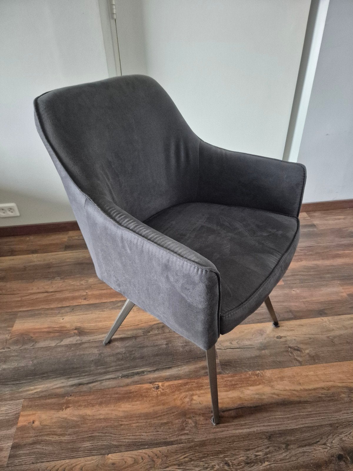 6x eetfauteuil stof grijs, Huis en Inrichting, Stoelen, Ophalen, Zo goed als nieuw, Grijs, Stof