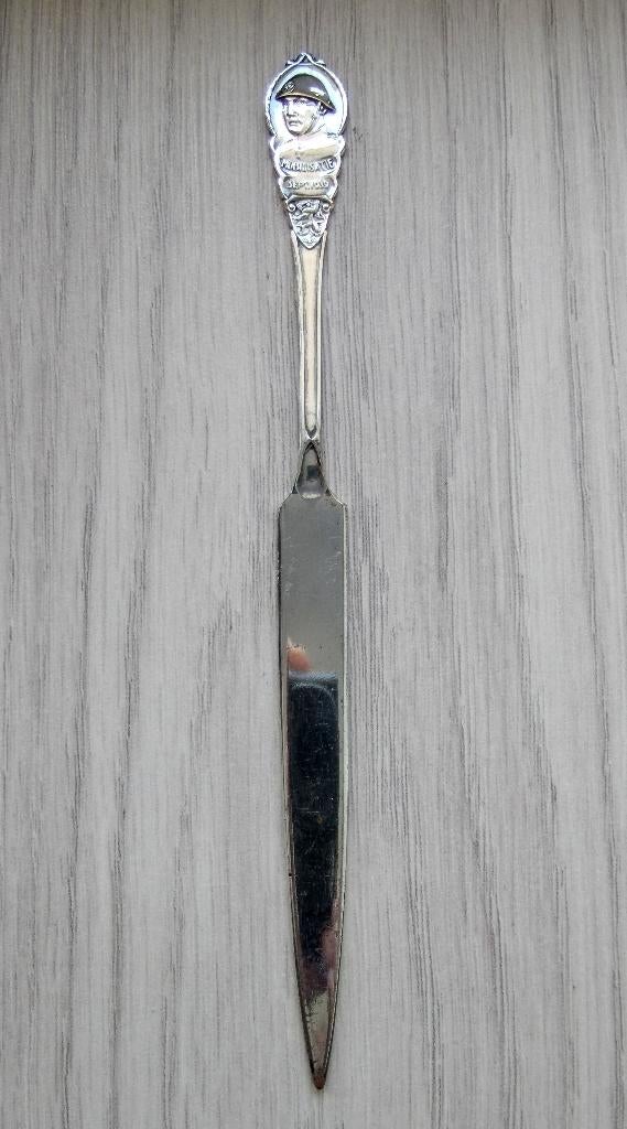 Verzilverde briefopener 'Gehelmde Soldaat' Mobilisatie 1939, Verzenden, Landmacht, Nederland, Overige typen