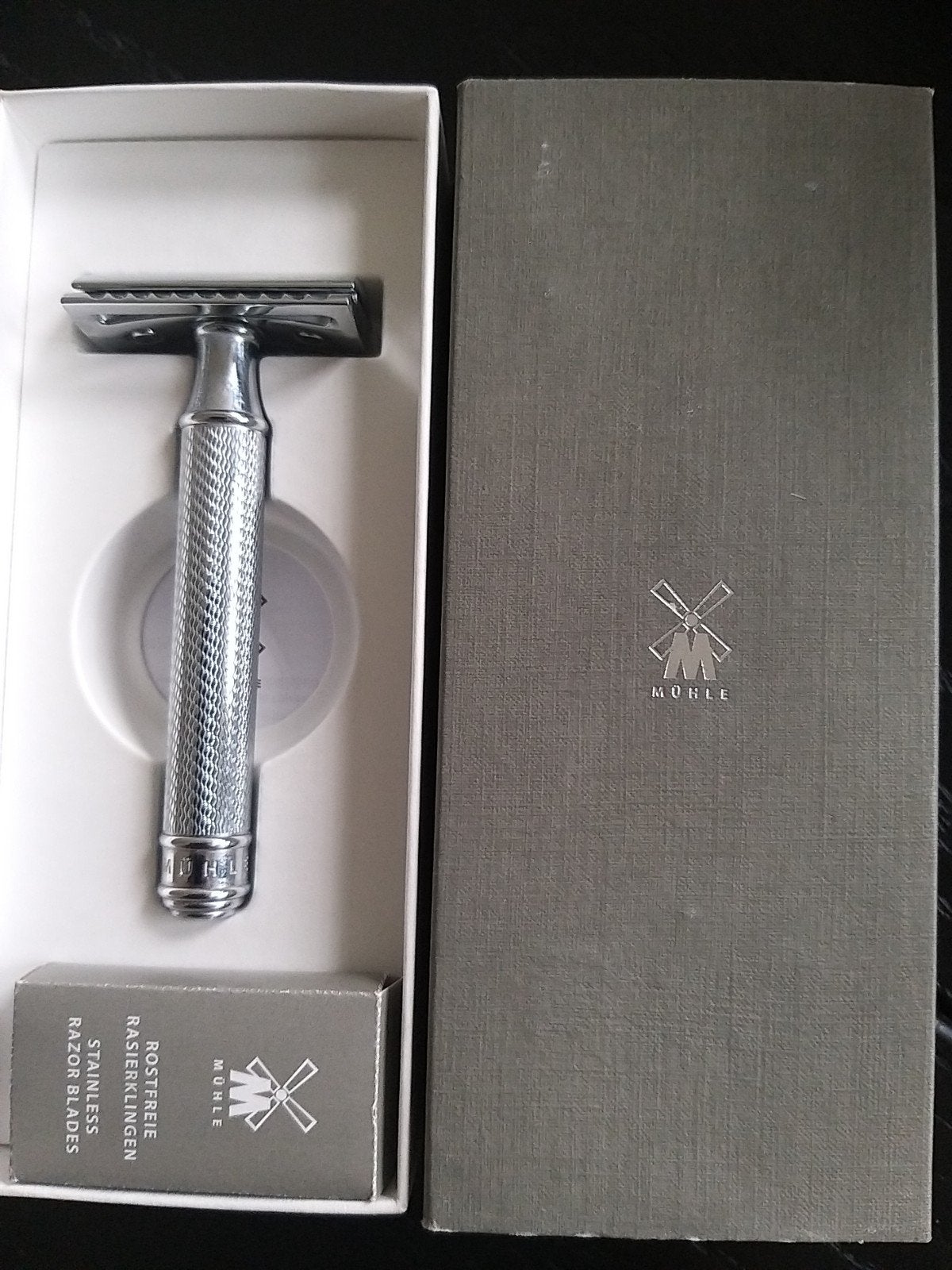 Muhle veiligheidscheermes met extra mesjes, Ophalen, Zo goed als nieuw, Scheren en Epileren