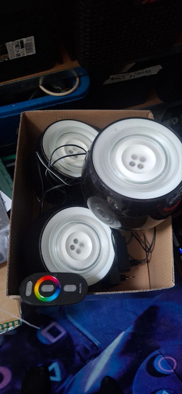 3x Philips LivingColors RGB Lampen met Afstandsbediening, Gebruikt, Philips, Meerkleurig, Ophalen of Verzenden