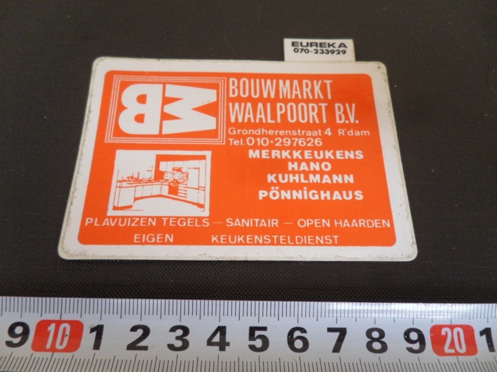 sticker rotterdam BOUWMARKT WAALPOORT BV grondherenstraat, Verzamelen, Ophalen of Verzenden, Zo goed als nieuw