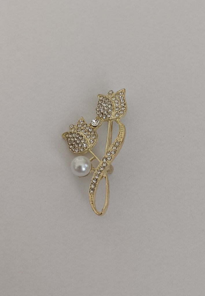 Tulpen broche, Sieraden, Tassen en Uiterlijk, Broches, Nieuw, Overige materialen, Overige kleuren, 4 tot 7 cm, Met strass, Ophalen of Verzenden
